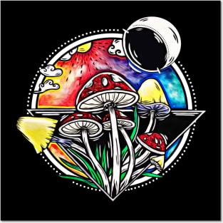 Tie dye Shrooms! Posters and Art